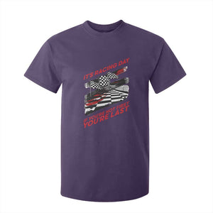 Funny Racing Car Flag T Shirt For Kid It Is Racing Day TS14 Purple Print Your Wear