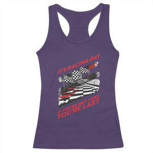 Funny Racing Car Flag Racerback Tank Top It Is Racing Day TS14 Purple Print Your Wear