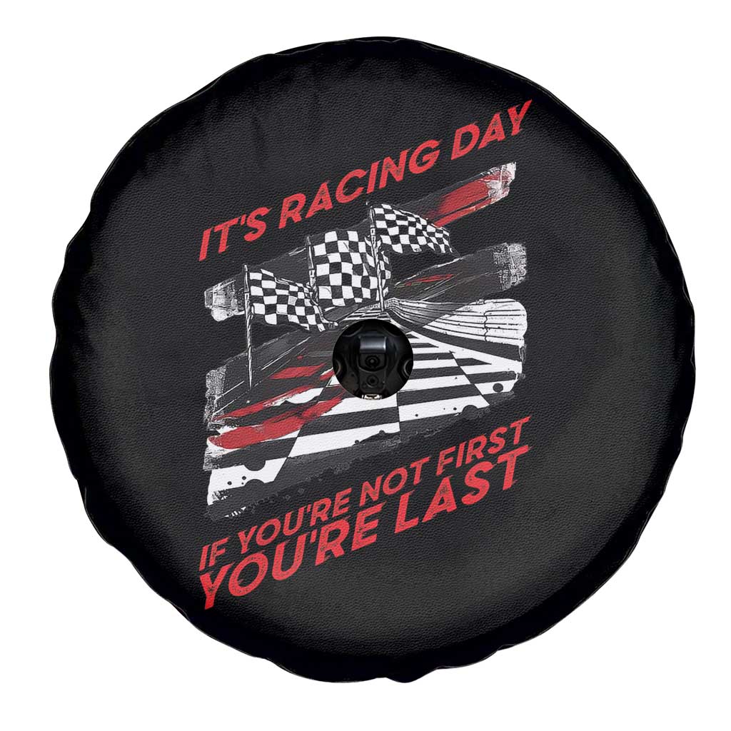 Funny Racing Car Flag Spare Tire Cover It Is Racing Day TS14 Print Your Wear