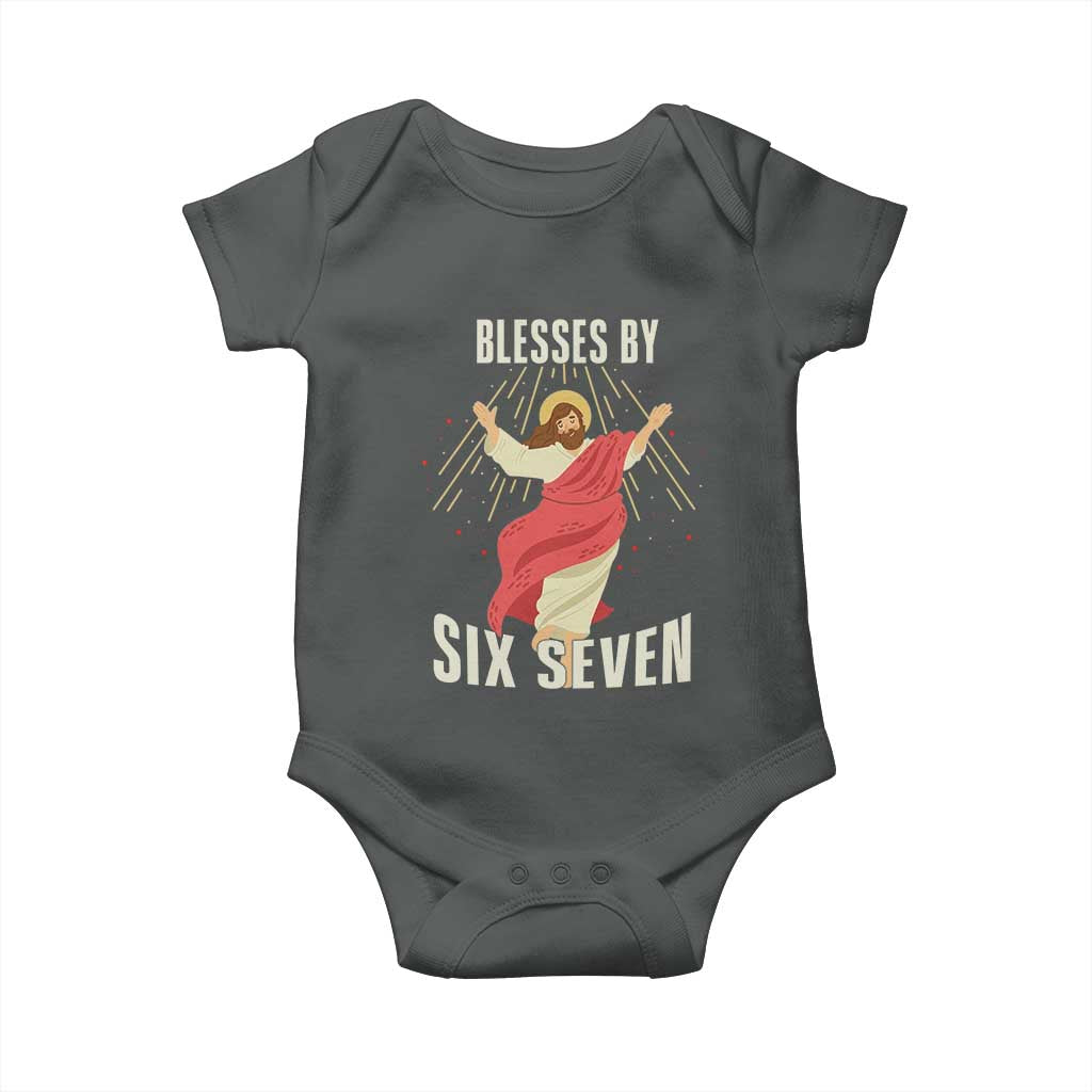 Christian 67 Meme Baby Onesie Blesses By Six Seven Funny TS14 Dark Heather Print Your Wear