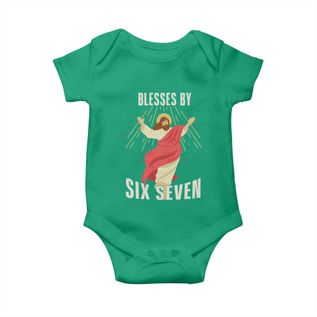 Christian 67 Meme Baby Onesie Blesses By Six Seven Funny TS14 Irish Green Print Your Wear