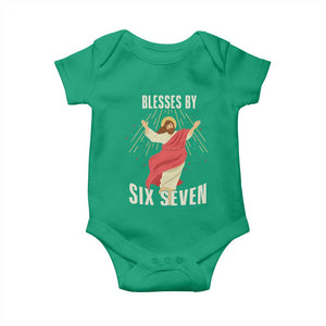 Christian 67 Meme Baby Onesie Blesses By Six Seven Funny TS14 Irish Green Print Your Wear