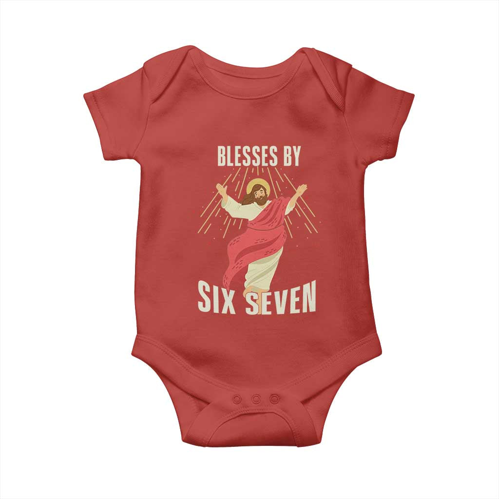 Christian 67 Meme Baby Onesie Blesses By Six Seven Funny TS14 Red Print Your Wear