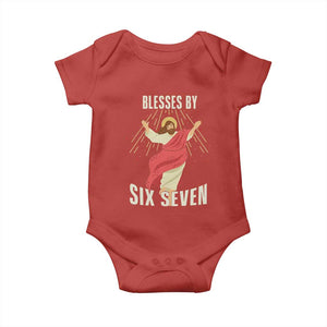 Christian 67 Meme Baby Onesie Blesses By Six Seven Funny TS14 Red Print Your Wear