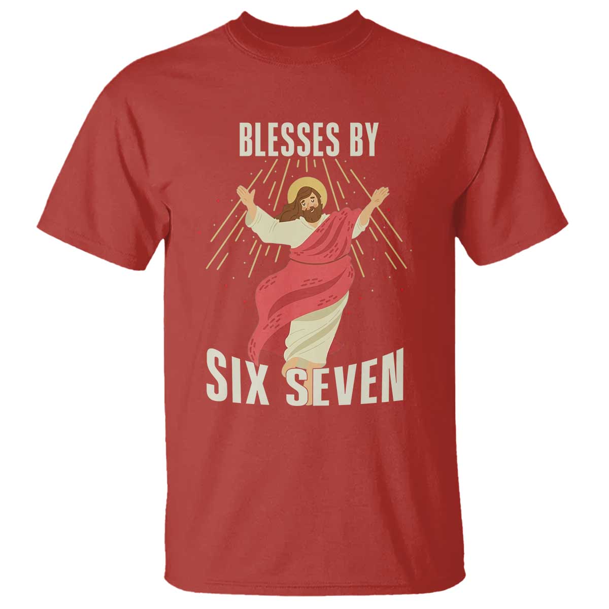 Christian 67 Meme T Shirt Blesses By Six Seven Funny TS14 Red Print Your Wear