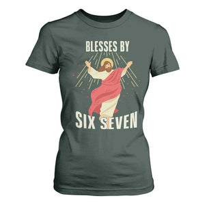Christian 67 Meme T Shirt For Women Blesses By Six Seven Funny TS14 Dark Forest Green Print Your Wear