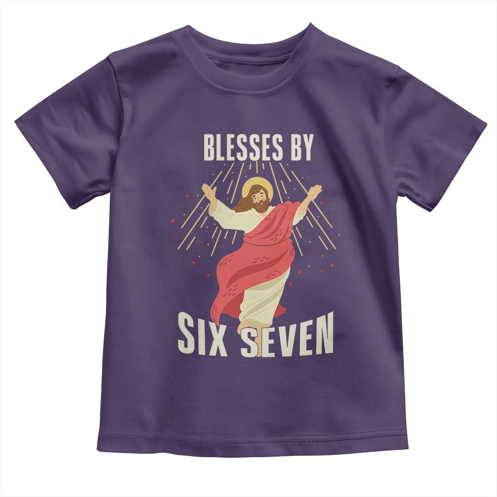Christian 67 Meme Toddler T Shirt Blesses By Six Seven Funny TS14 Purple Print Your Wear