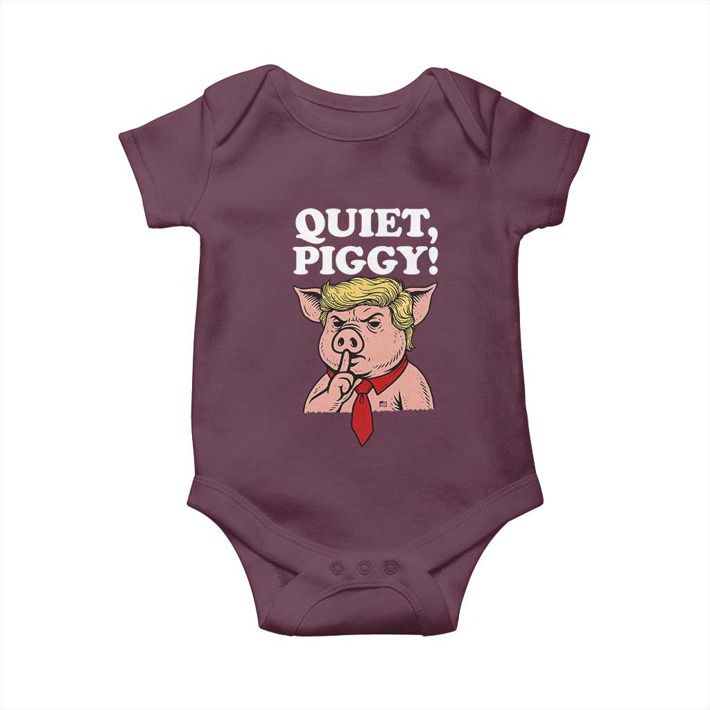Quiet Piggy Baby Onesie Funny Anti Trump Political Meme - Print Your Wear