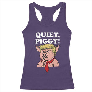 Quiet Piggy Racerback Tank Top Funny Anti Trump Political Meme TS14 Purple Print Your Wear