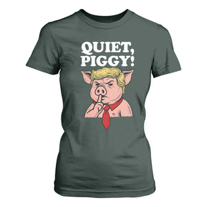 Quiet Piggy T Shirt For Women Funny Anti Trump Political Meme - Print Your Wear