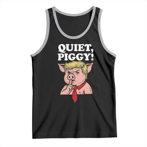 Quiet Piggy Tank Top Funny Anti Trump Political Meme TS14 Black Athletic Heather Print Your Wear