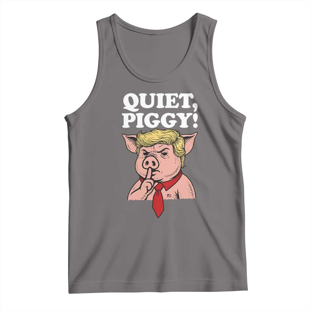 Quiet Piggy Tank Top Funny Anti Trump Political Meme TS14 Deep Heather Print Your Wear