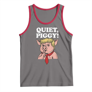 Quiet Piggy Tank Top Funny Anti Trump Political Meme TS14 Deep Heather Red Print Your Wear