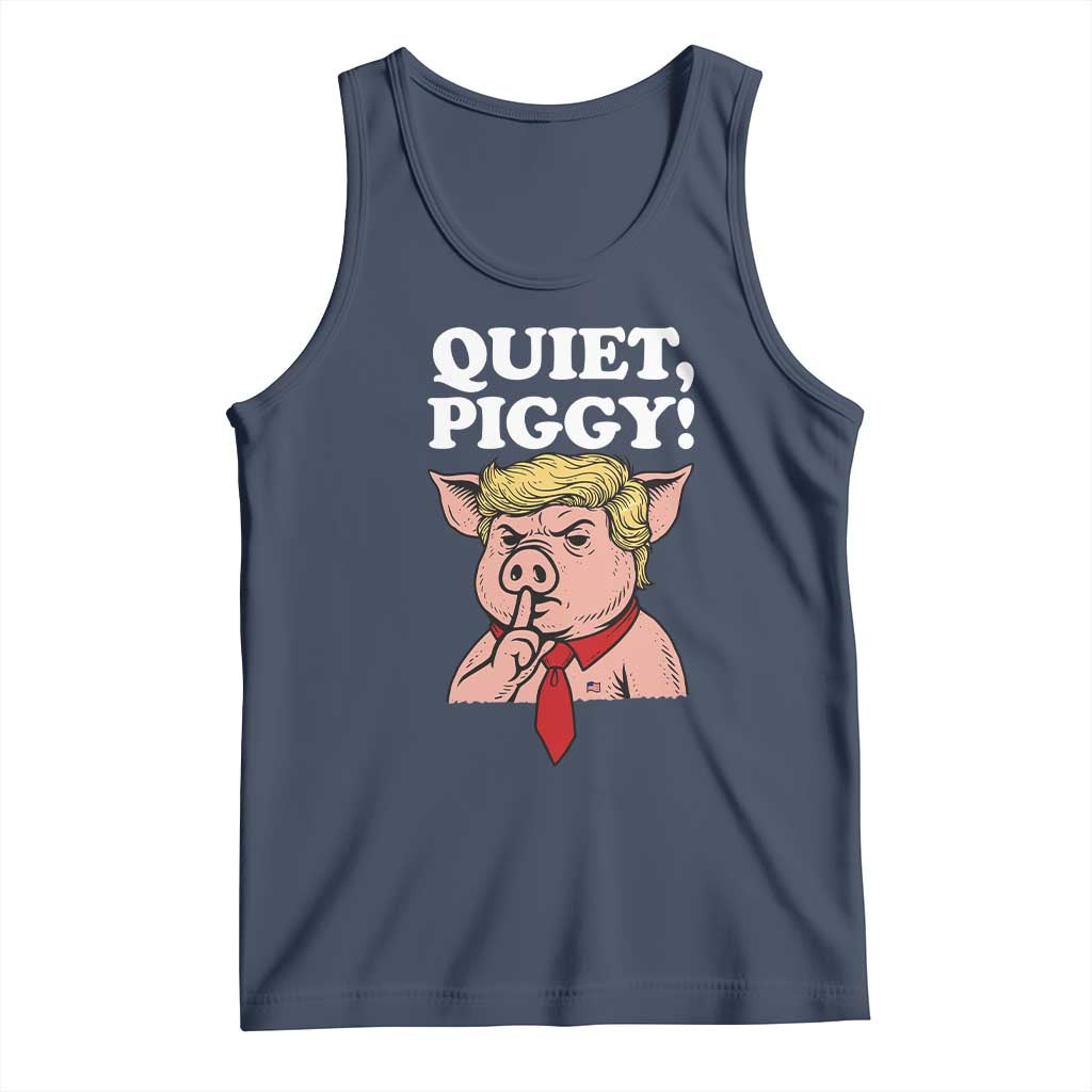 Quiet Piggy Tank Top Funny Anti Trump Political Meme TS14 Navy Print Your Wear