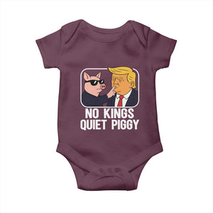 Quiet Piggy No Kings Baby Onesie Funny Anti Trump Political Meme - Print Your Wear