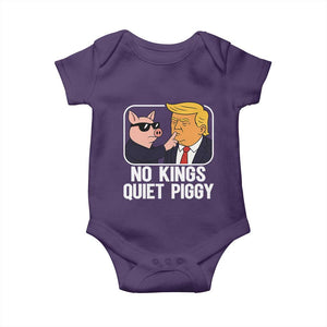 Quiet Piggy No Kings Baby Onesie Funny Anti Trump Political Meme - Print Your Wear