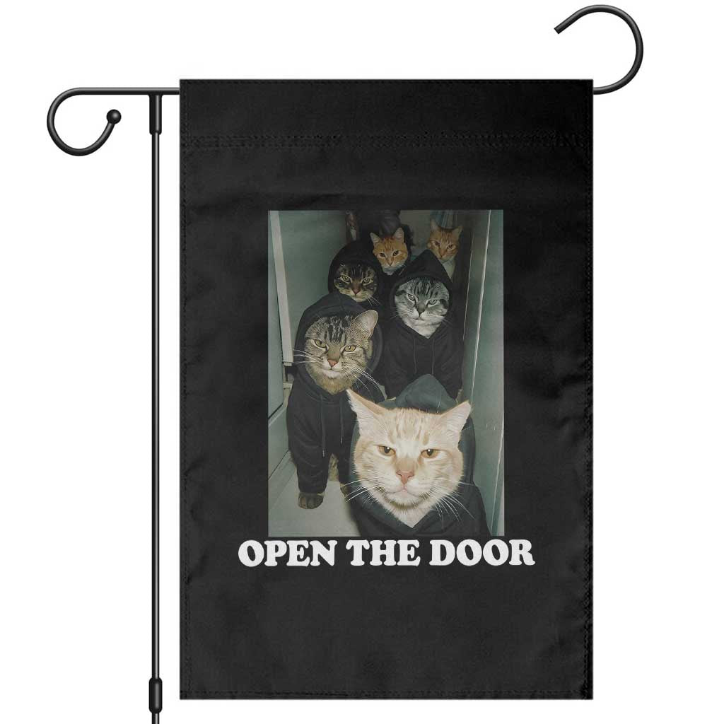 Open The Door Cats Lover Garden Flag Funny Cat Gang Sarcastic Meme TS14 Black Print Your Wear