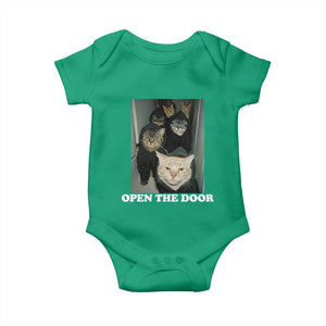 Open The Door Cats Lover Baby Onesie Funny Cat Gang Sarcastic Meme TS14 Irish Green Print Your Wear