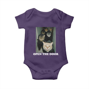 Open The Door Cats Lover Baby Onesie Funny Cat Gang Sarcastic Meme TS14 Purple Print Your Wear