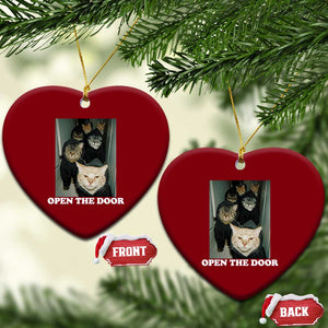 Open The Door Cats Lover Ceramic Ornament Funny Cat Gang Sarcastic Meme TS14 Print Your Wear