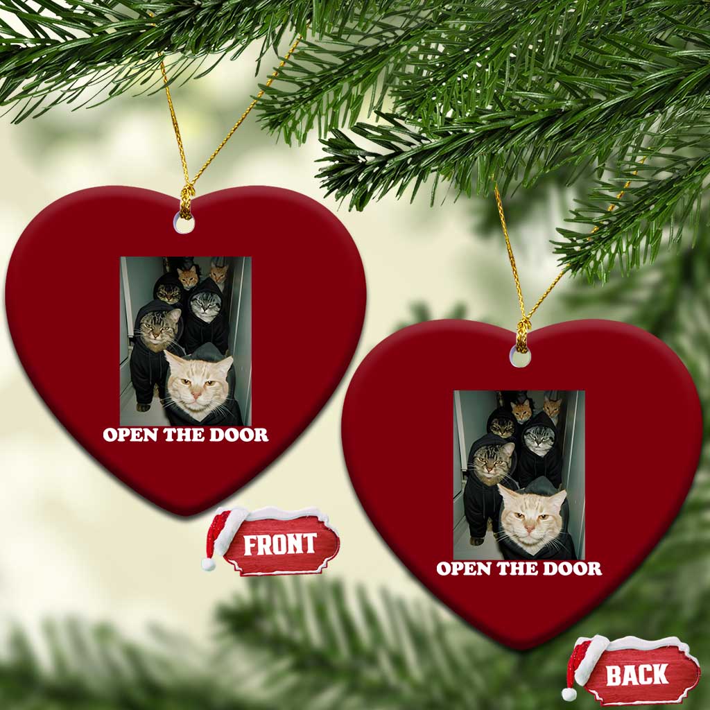 Open The Door Cats Lover Ceramic Ornament Funny Cat Gang Sarcastic Meme TS14 Print Your Wear