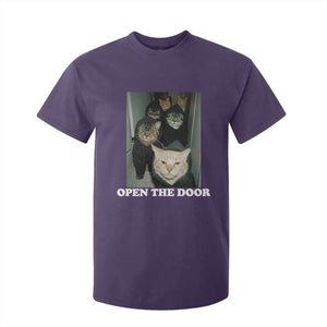 Open The Door Cats Lover T Shirt For Kid Funny Cat Gang Sarcastic Meme TS14 Purple Print Your Wear