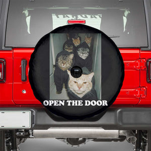 Open The Door Cats Lover Spare Tire Cover Funny Cat Gang Sarcastic Meme TS14 Black Print Your Wear