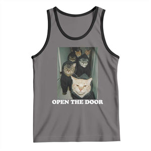 Open The Door Cats Lover Tank Top Funny Cat Gang Sarcastic Meme TS14 Deep Heather Black Print Your Wear