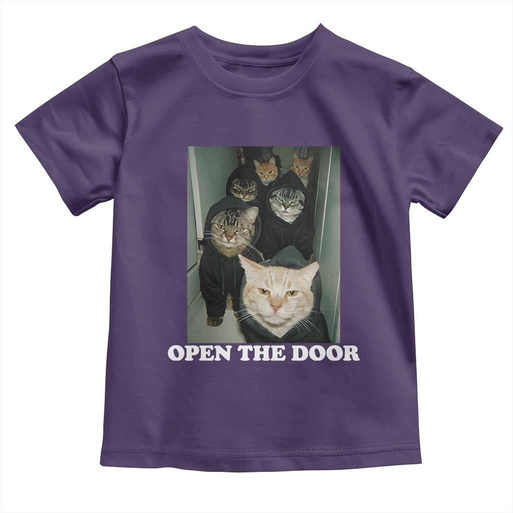 Open The Door Cats Lover Toddler T Shirt Funny Cat Gang Sarcastic Meme TS14 Purple Print Your Wear