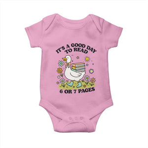 Its A Good Day To Read 6 or 7 Pages Baby Onesie Funny Six Seven Teacher Book Lover TS14 Light Pink Print Your Wear
