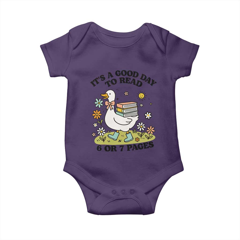 Its A Good Day To Read 6 or 7 Pages Baby Onesie Funny Six Seven Teacher Book Lover TS14 Purple Print Your Wear