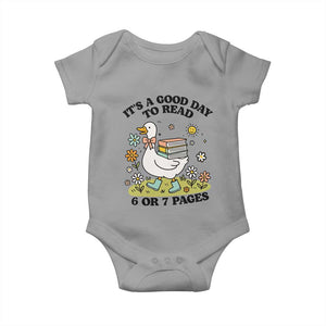 Its A Good Day To Read 6 or 7 Pages Baby Onesie Funny Six Seven Teacher Book Lover TS14 Sport Gray Print Your Wear