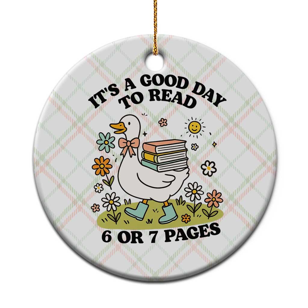 Its A Good Day To Read 6 or 7 Pages Ceramic Ornament Funny Six Seven Teacher Book Lover TS14 1pc Christmas Plaid Print Your Wear