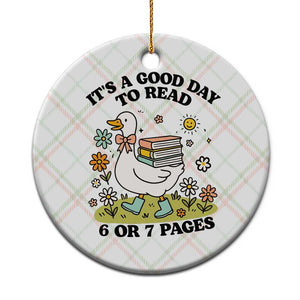 Its A Good Day To Read 6 or 7 Pages Ceramic Ornament Funny Six Seven Teacher Book Lover TS14 1pc Christmas Plaid Print Your Wear