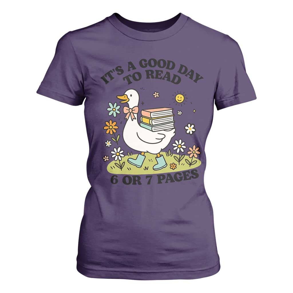 Its A Good Day To Read 6 or 7 Pages T Shirt For Women Funny Six Seven Teacher Book Lover TS14 Purple Print Your Wear