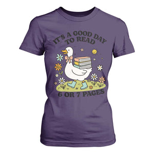 Its A Good Day To Read 6 or 7 Pages T Shirt For Women Funny Six Seven Teacher Book Lover TS14 Purple Print Your Wear