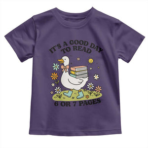 Its A Good Day To Read 6 or 7 Pages Toddler T Shirt Funny Six Seven Teacher Book Lover TS14 Purple Print Your Wear