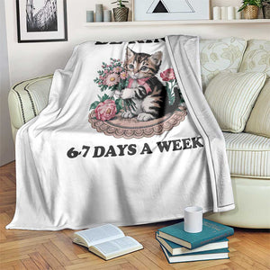 Be Kind 6 7 Days a Week Throw Blanket Funny Six Seven Cat Teacher Meme TS14 Print Your Wear