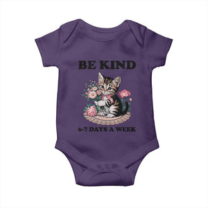 Be Kind 6 7 Days a Week Baby Onesie Funny Six Seven Cat Teacher Meme TS14 Purple Print Your Wear