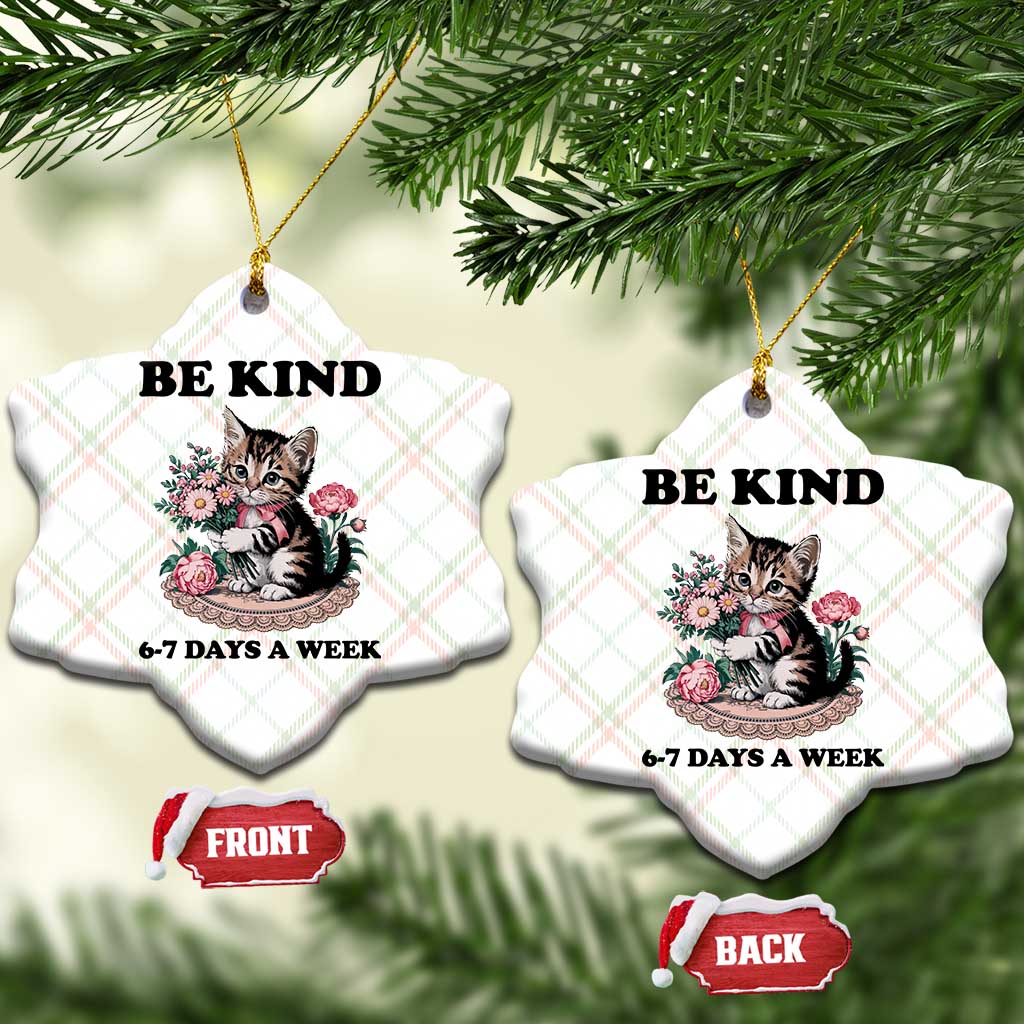 Be Kind 6 7 Days a Week Ceramic Ornament Funny Six Seven Cat Teacher Meme TS14 Print Your Wear