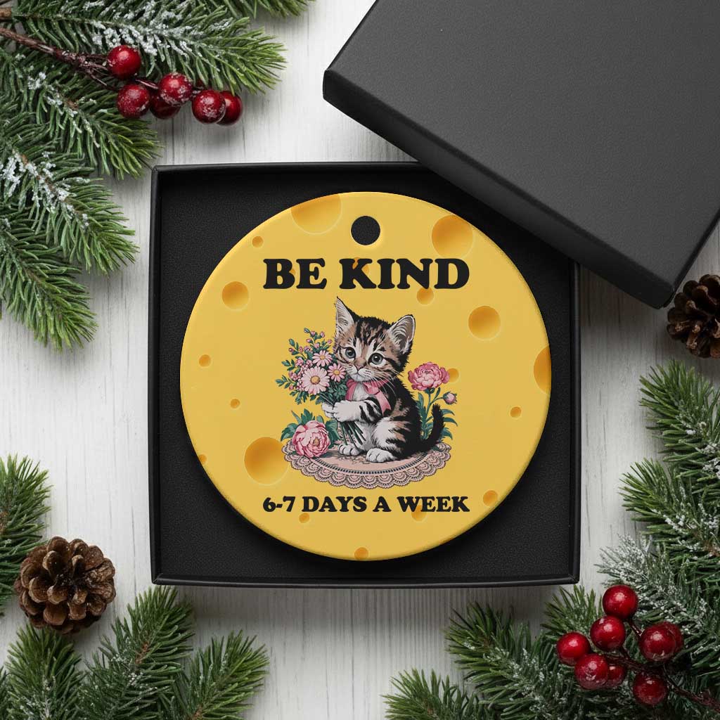 Be Kind 6 7 Days a Week Ceramic Ornament Funny Six Seven Cat Teacher Meme TS14 1pc Yellow Cheese Print Your Wear
