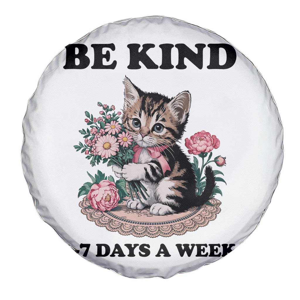 Be Kind 6 7 Days a Week Spare Tire Cover Funny Six Seven Cat Teacher Meme TS14 Print Your Wear