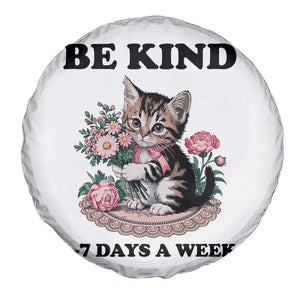 Be Kind 6 7 Days a Week Spare Tire Cover Funny Six Seven Cat Teacher Meme TS14 Print Your Wear
