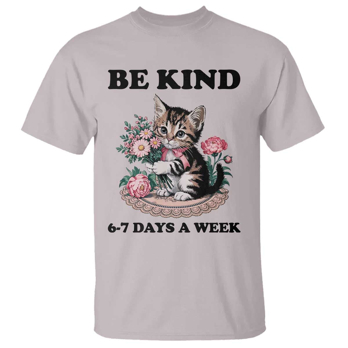 Be Kind 6 7 Days a Week T Shirt Funny Six Seven Cat Teacher Meme TS14 Ice Gray Print Your Wear