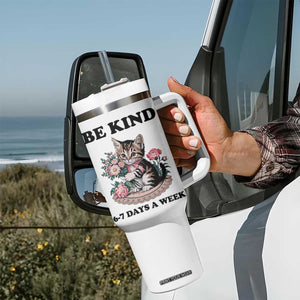 Be Kind 6 7 Days a Week Tumbler With Handle Funny Six Seven Cat Teacher Meme TS14 Print Your Wear