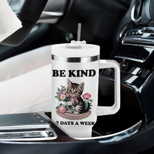 Be Kind 6 7 Days a Week Tumbler With Handle Funny Six Seven Cat Teacher Meme TS14 Print Your Wear