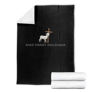 Hard Fought Hallelujah Throw Blanket Christian Bible Verse Faith TS14 Black Print Your Wear