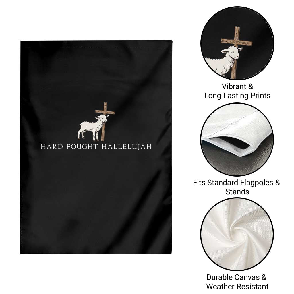 Hard Fought Hallelujah Garden Flag Christian Bible Verse Faith TS14 Print Your Wear