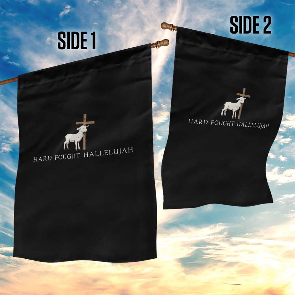 Hard Fought Hallelujah Garden Flag Christian Bible Verse Faith TS14 Print Your Wear
