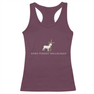 Hard Fought Hallelujah Racerback Tank Top Christian Bible Verse Faith TS14 Maroon Print Your Wear